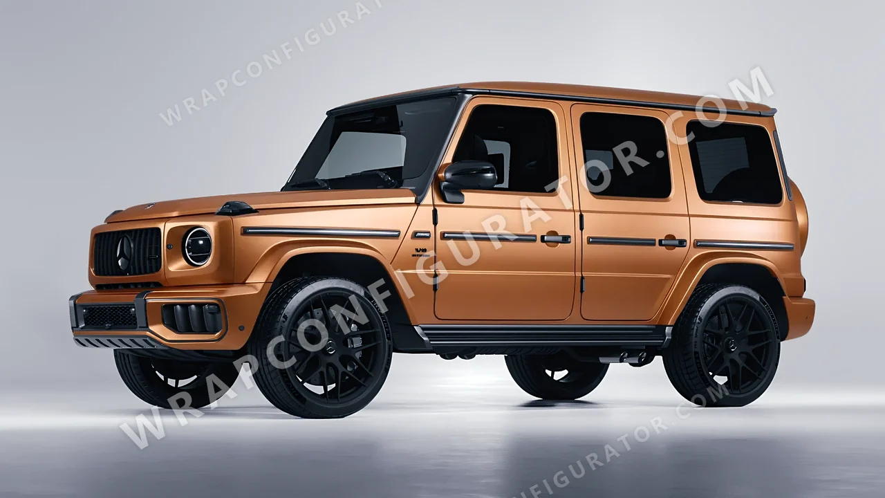 Orange Mercedes-Benz G Class AMG 2025 wrapped in 3M Satin Canyon Copper S344