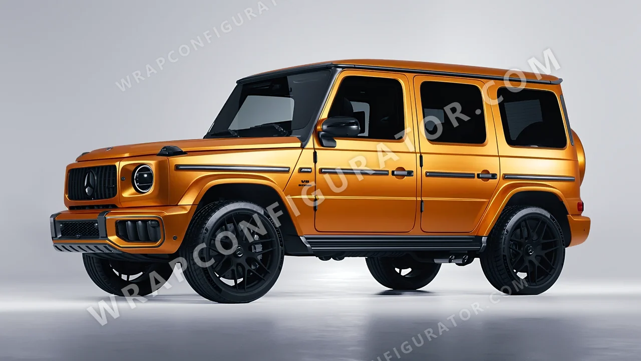 Orange Mercedes-Benz G Class AMG 2025 wrapped in Avery Dennison Satin Stunning Orange SW900-316-S