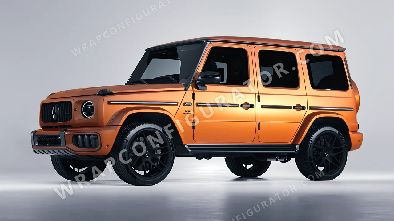 Orange Mercedes-Benz G Class AMG 2025 wrapped in Avery Dennison Sunset Ride SW900-302-O