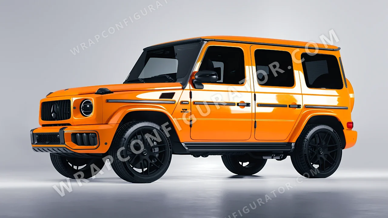 Orange Mercedes-Benz G Class AMG 2025 wrapped in Colourshield PPF by HyperPro Papaya Orange HGF50-P