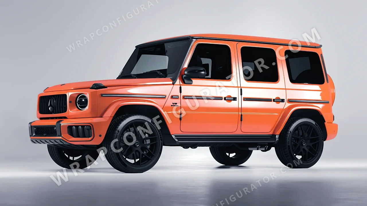 Orange Mercedes-Benz G Class AMG 2025 wrapped in Colourshield PPF by HyperPro Retro Orange HGF64-P