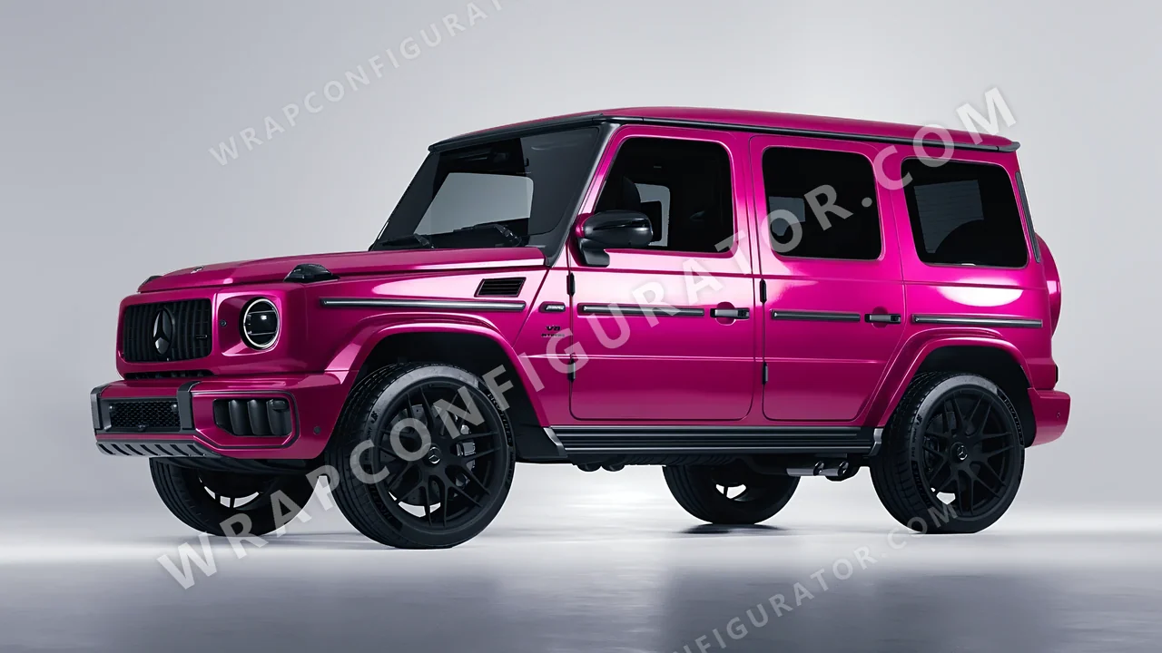 Pink Mercedes-Benz G Class AMG 2025 wrapped in 3M Gloss Fierce Fuchsia G348