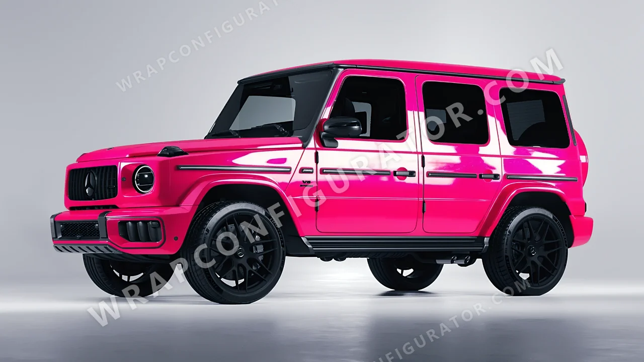 Pink Mercedes-Benz G Class AMG 2025 wrapped in Inozetek Dynamic PPF Hot Pink DPPF941