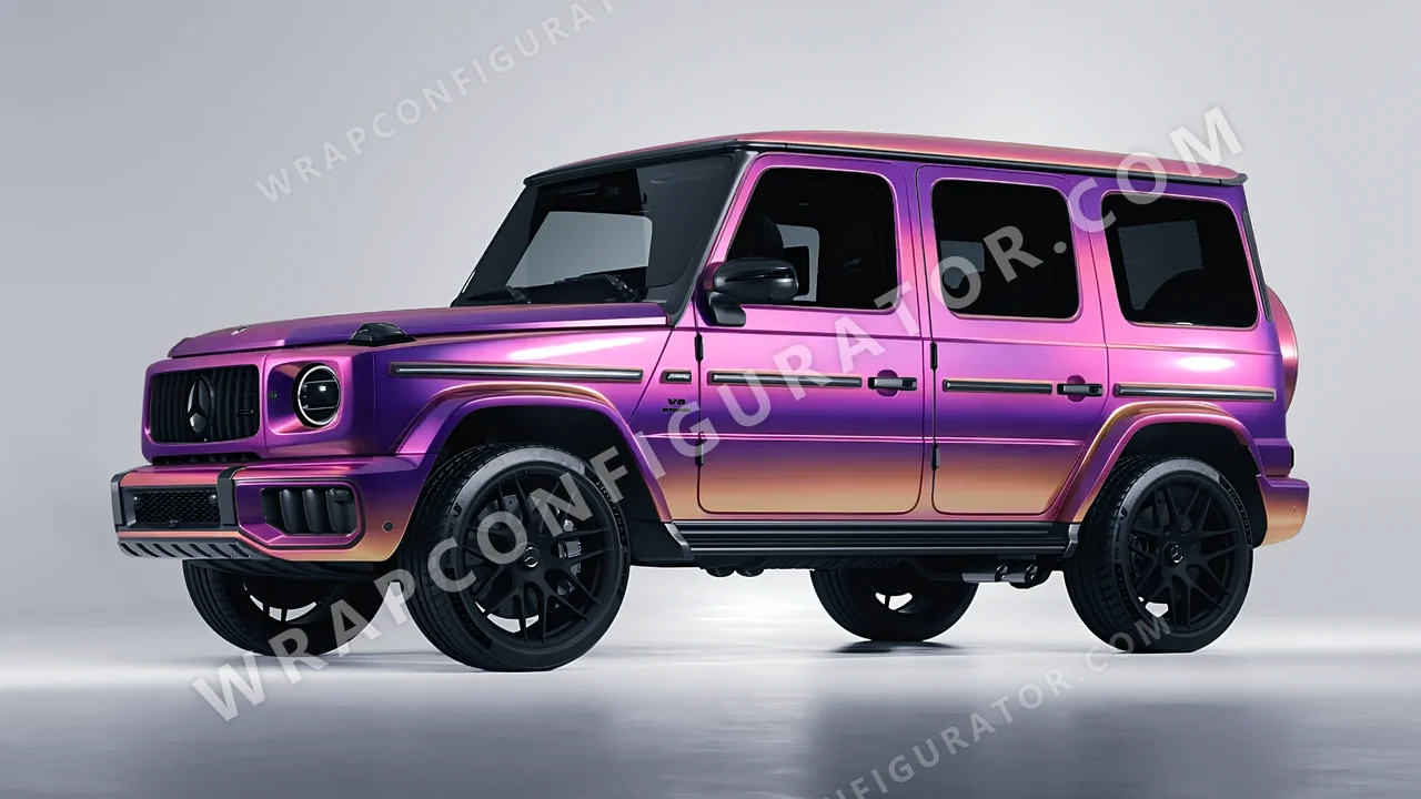 Purple Mercedes-Benz G Class AMG 2025 wrapped in Colourshield PPF by HyperPro Afterglow Purple GB03-P