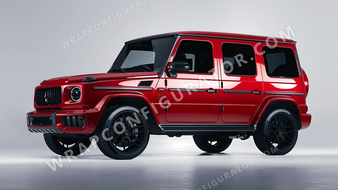 Red Mercedes-Benz G Class AMG 2025 wrapped in 3M Gloss Cinder Spark Red GP253