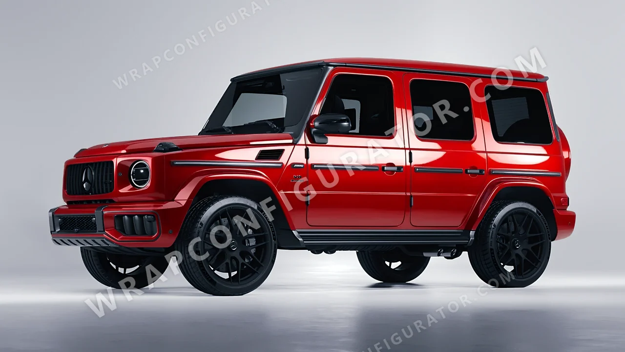 Red Mercedes-Benz G Class AMG 2025 wrapped in 3M Gloss Flame Red G53