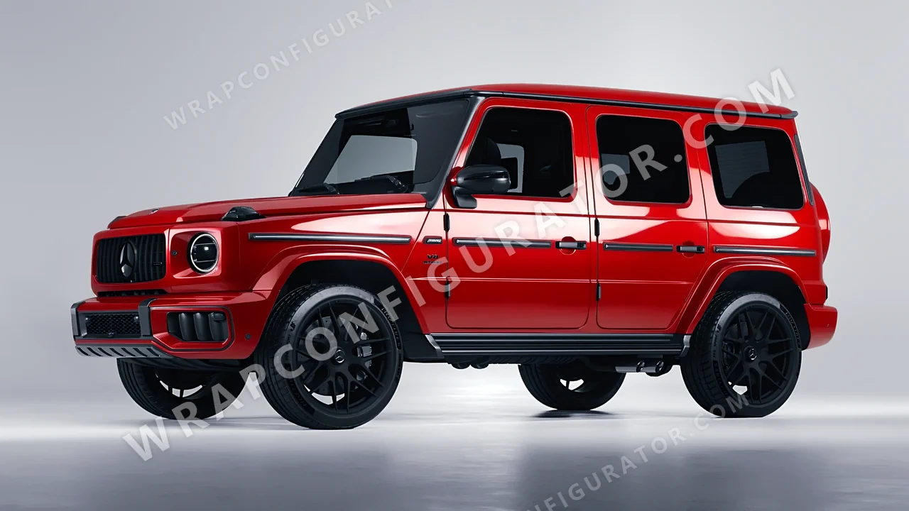 Red Mercedes-Benz G Class AMG 2025 wrapped in 3M Gloss Hot Rod Red G13