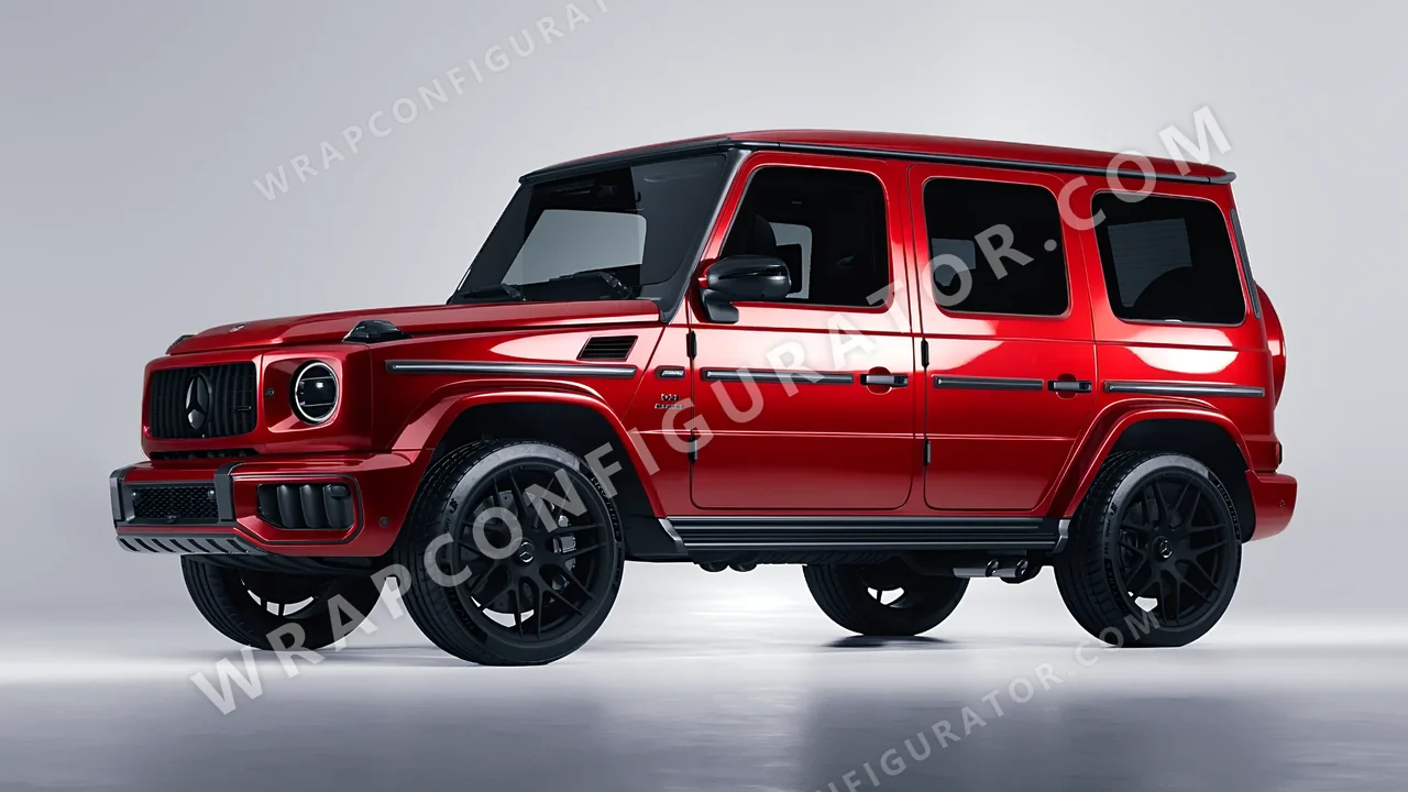 Red Mercedes-Benz G Class AMG 2025 wrapped in 3M Gloss Red Metallic G203