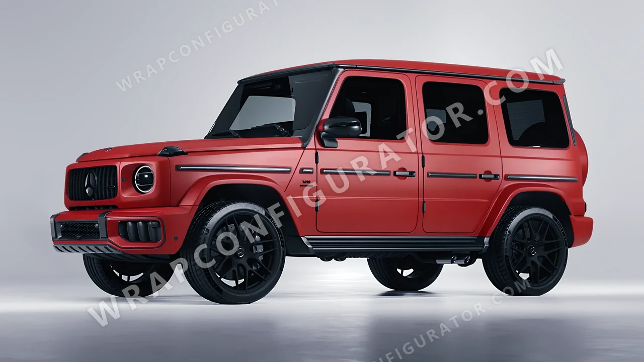 Red Mercedes-Benz G Class AMG 2025 wrapped in 3M Matte Red M13