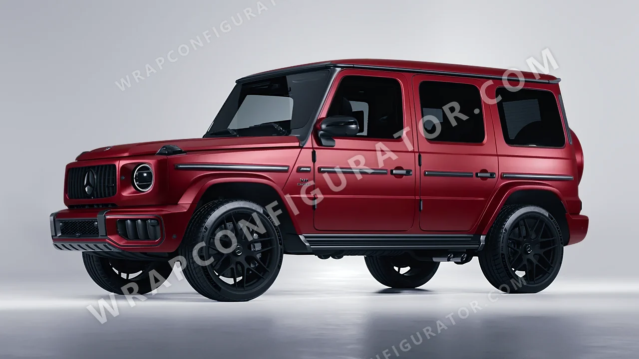 Red Mercedes-Benz G Class AMG 2025 wrapped in 3M Satin Vampire Red SP273