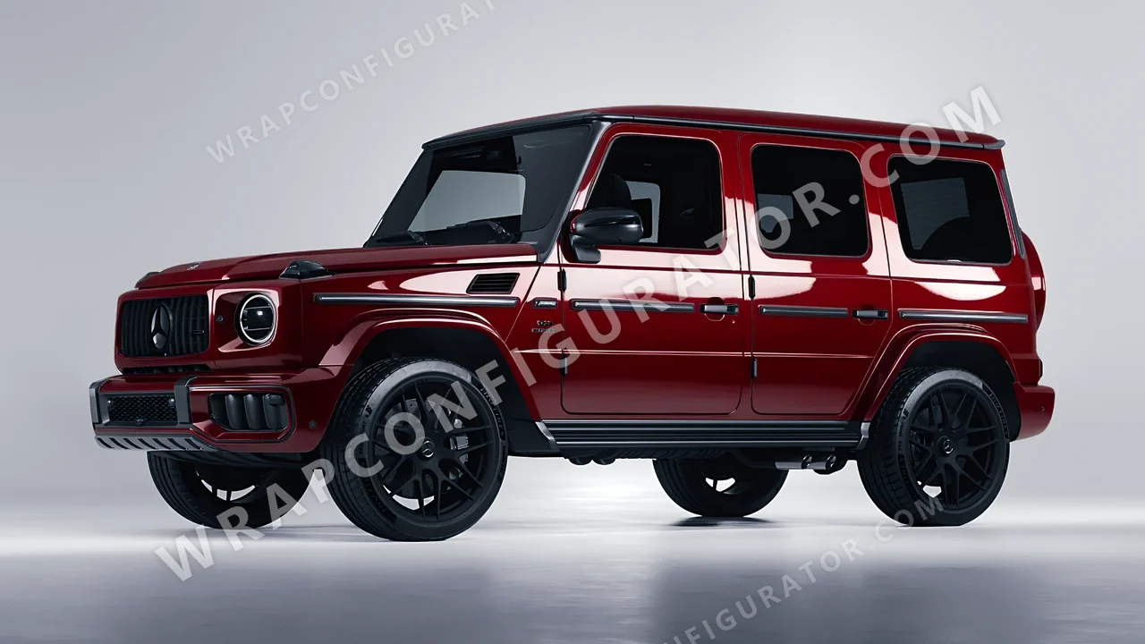 Red Mercedes-Benz G Class AMG 2025 wrapped in Avery Dennison Burgundy SW900-475-O