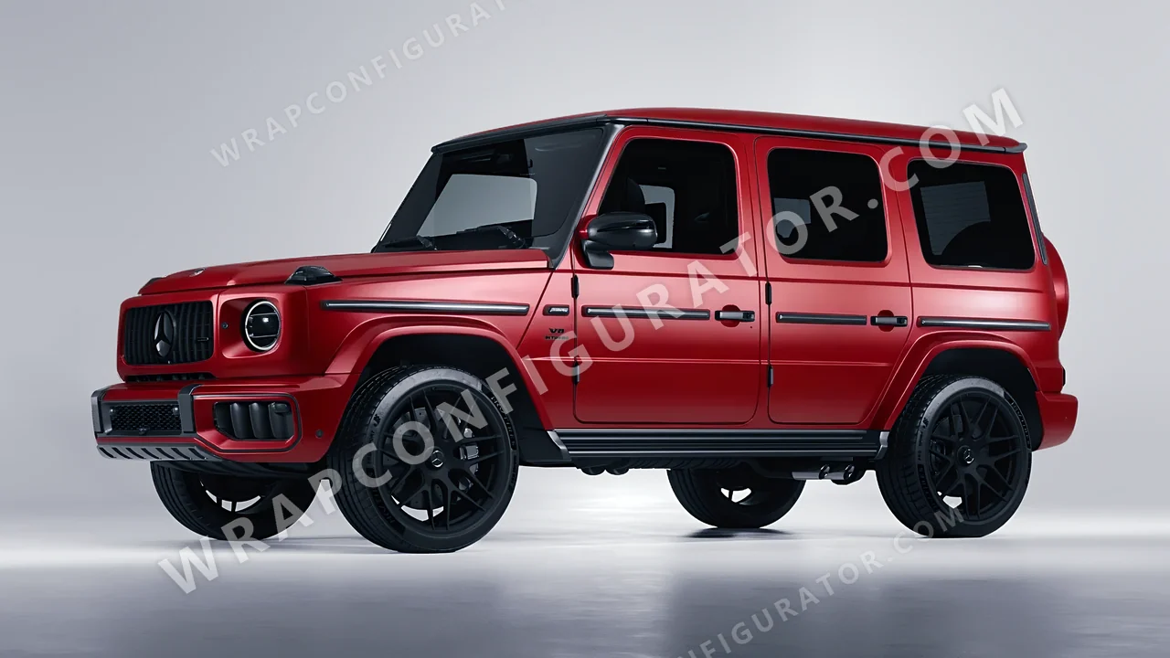 Red Mercedes-Benz G Class AMG 2025 wrapped in Avery Dennison Carmine Red SW900-438-O