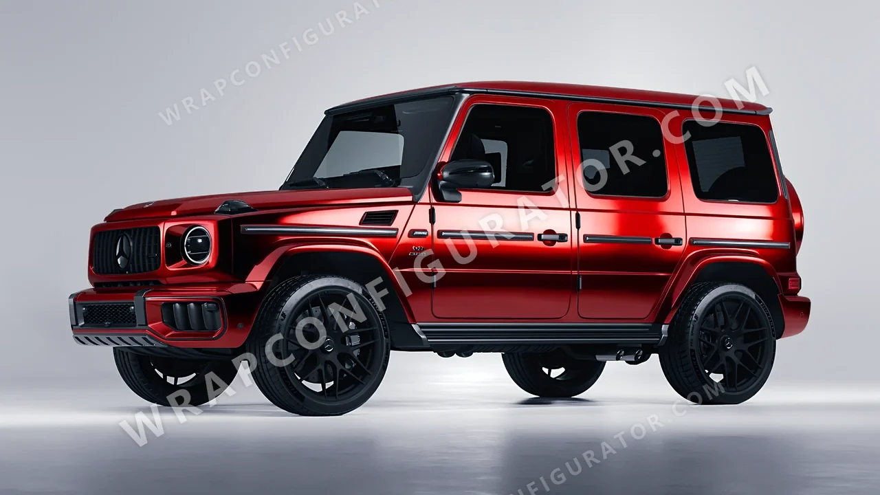 Red Mercedes-Benz G Class AMG 2025 wrapped in Avery Dennison Red SF100-474-S