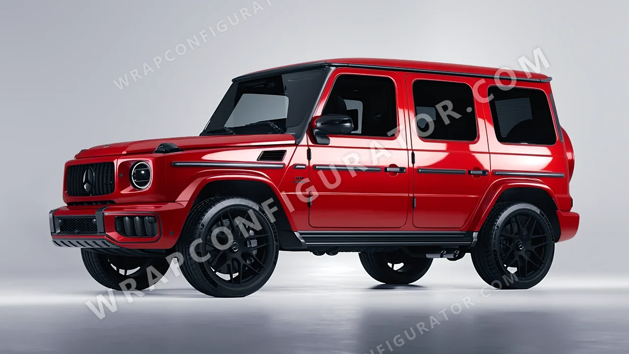 Red Mercedes-Benz G Class AMG 2025 wrapped in Avery Dennison Soft Red SW900-427-O