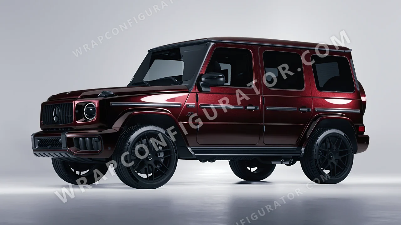 Red Mercedes-Benz G Class AMG 2025 wrapped in Inozetek Dynamic PPF Black Cherry DPPF915