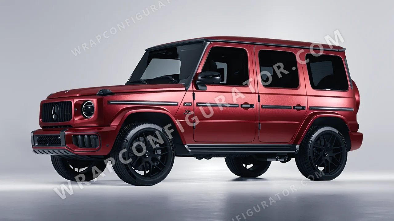 Red Mercedes-Benz G Class AMG 2025 wrapped in Inozetek Dynamic PPF Blood Red DPPF806