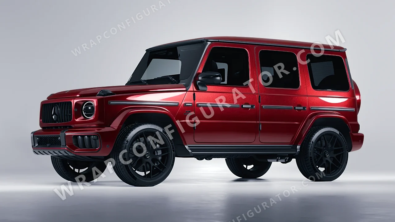 Red Mercedes-Benz G Class AMG 2025 wrapped in Inozetek Dynamic PPF Soul Red DPPF944
