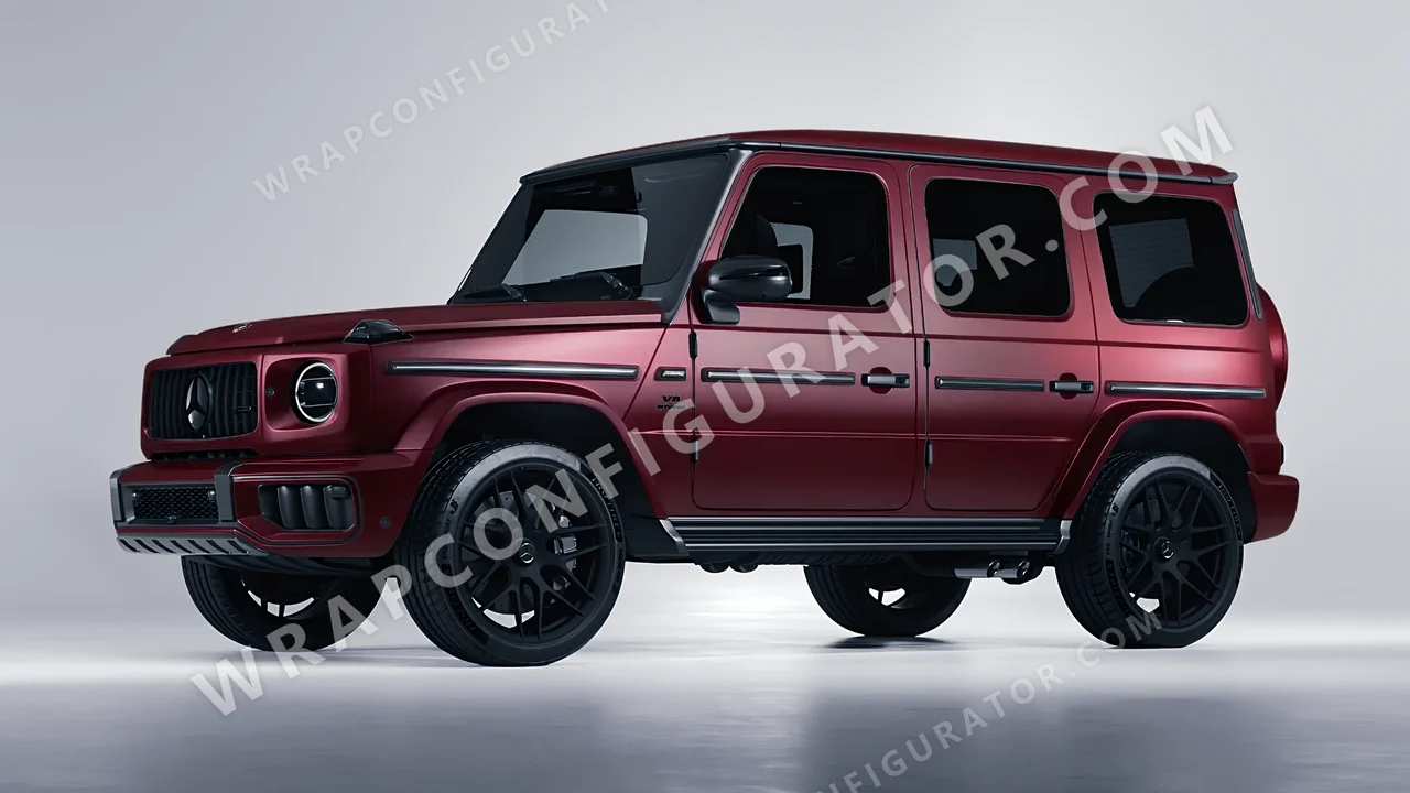 Red Mercedes-Benz G Class AMG 2025 wrapped in KPMF Frozen Ruby Matt K75573