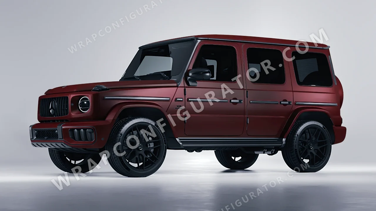 Red Mercedes-Benz G Class AMG 2025 wrapped in KPMF Matt Widowed Red K75508