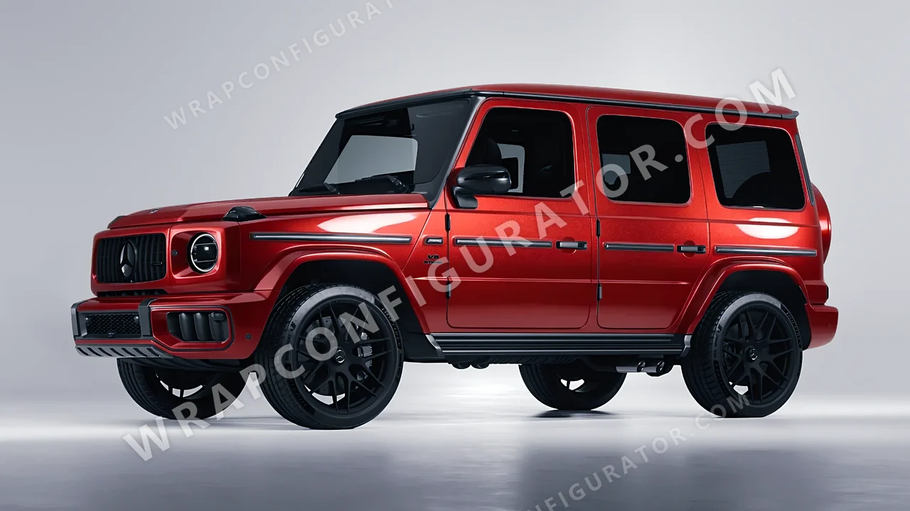 Red Mercedes-Benz G Class AMG 2025 wrapped in KPMF Vengeance Red K75403