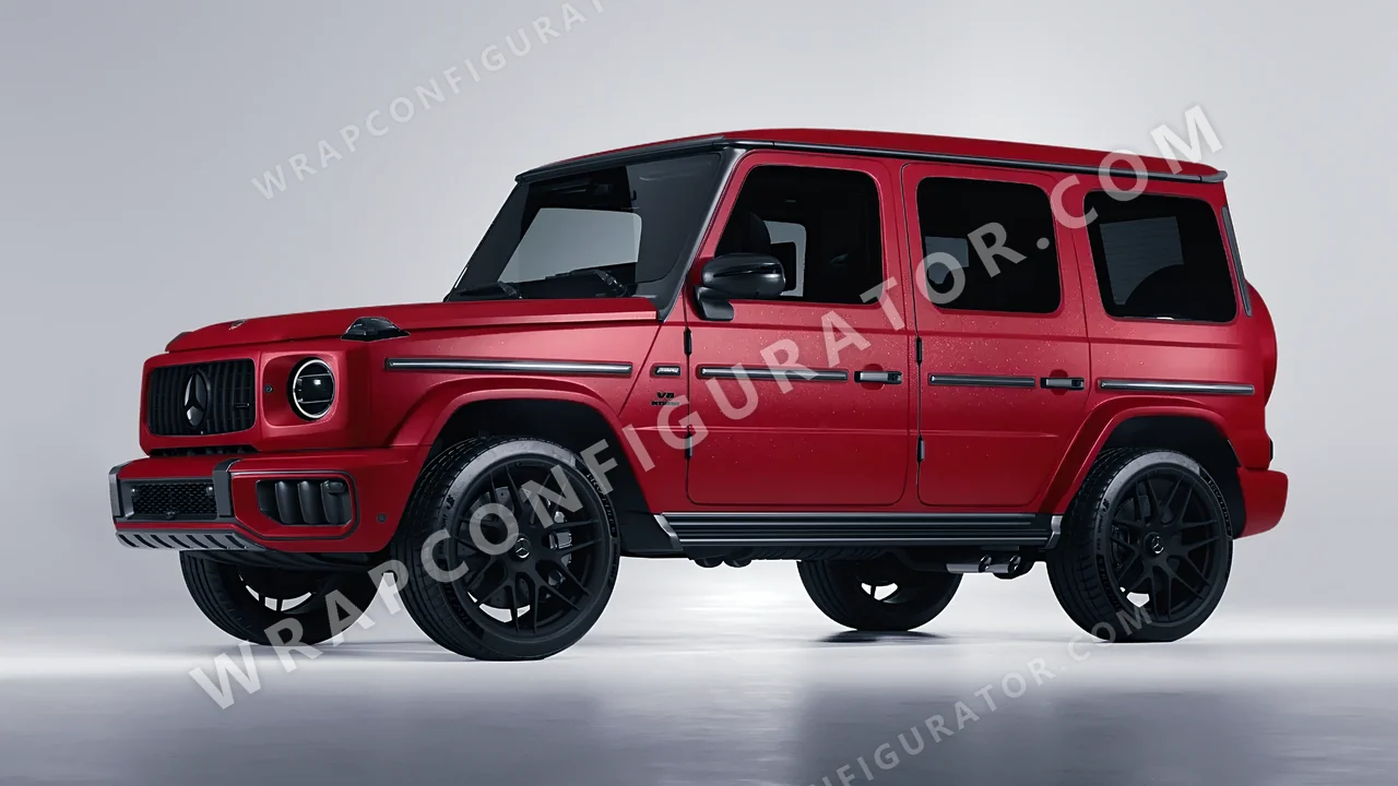 Red Mercedes-Benz G Class AMG 2025 wrapped in ORACAL Imperial Red 970RA-372M