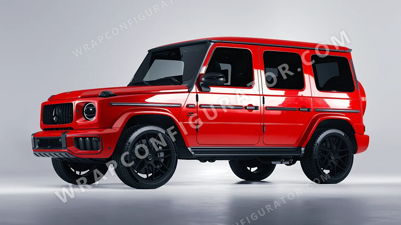Red Mercedes-Benz G Class AMG 2025 wrapped in ORACAL Light Red 970RA-032G