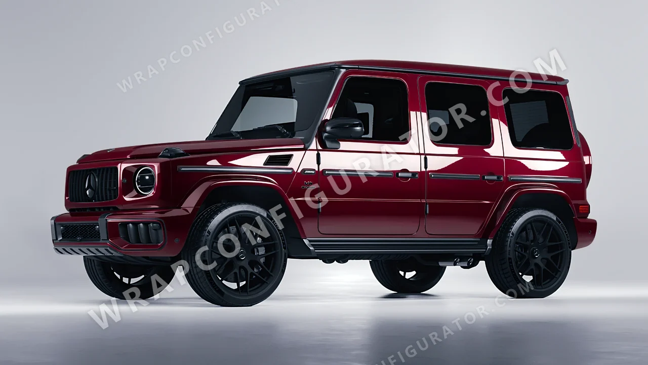 Red Mercedes-Benz G Class AMG 2025 wrapped in ORACAL Purple Red 970RA-026G