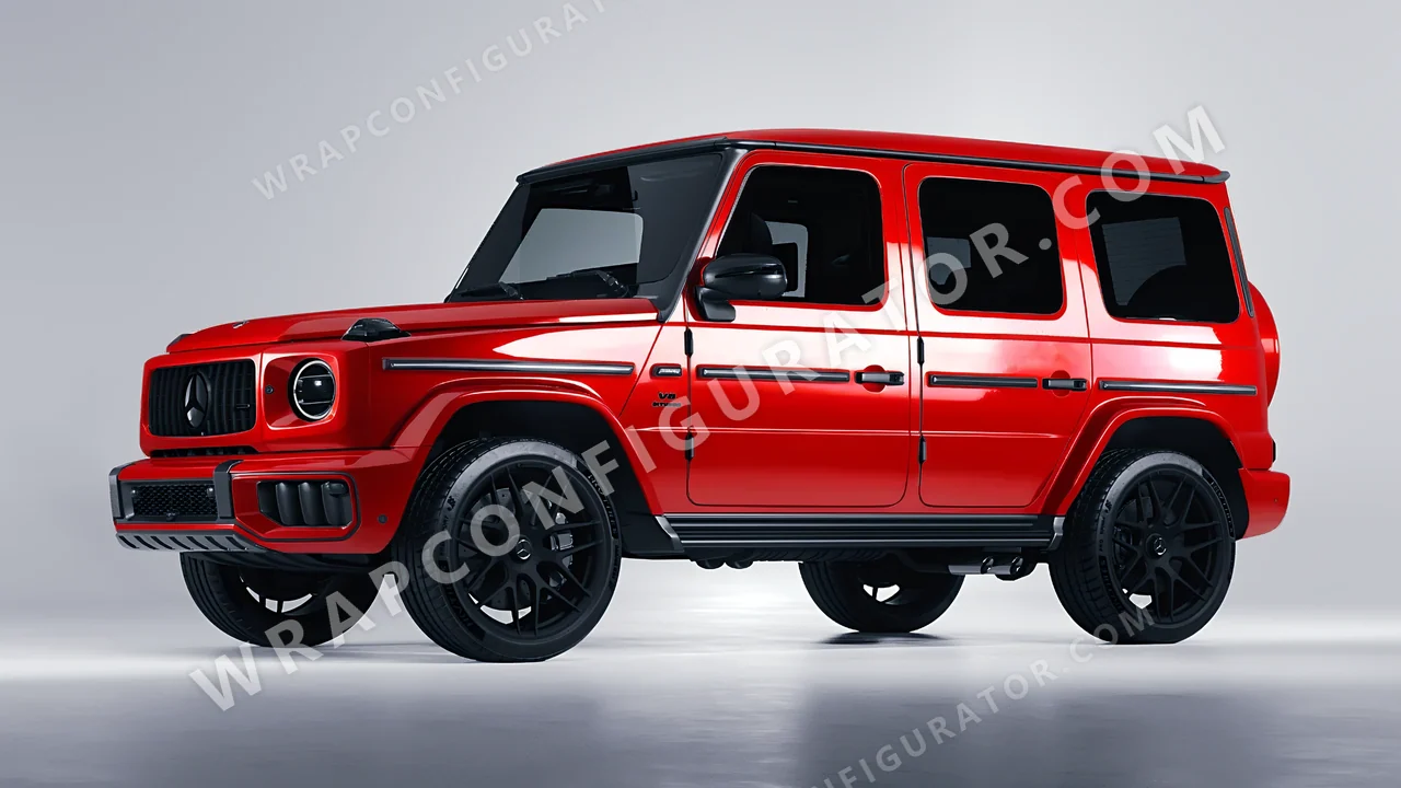 Red Mercedes-Benz G Class AMG 2025 wrapped in ORACAL Red 970RA-031G