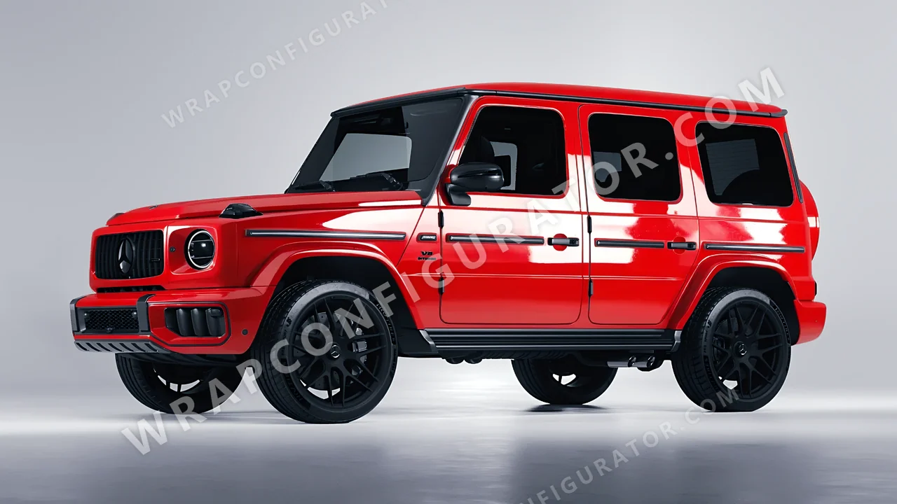 Red Mercedes-Benz G Class AMG 2025 wrapped in ORACAL Rose Hip 970RA-897G