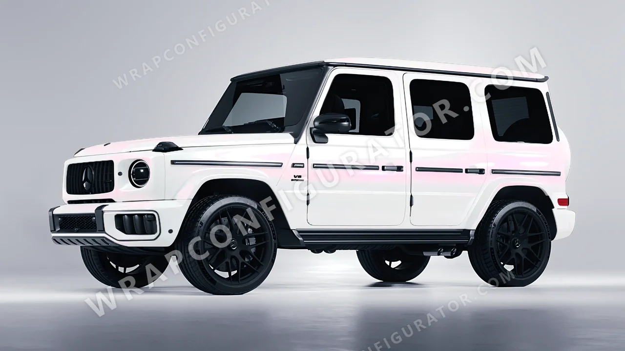 White Mercedes-Benz G Class AMG 2025 wrapped in Colourshield PPF by HyperPro White/Pink SF001G-P
