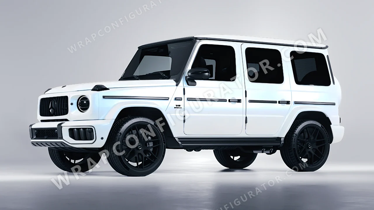 White Mercedes-Benz G Class AMG 2025 wrapped in KPMF Matt Blue White Pearlescent K75584