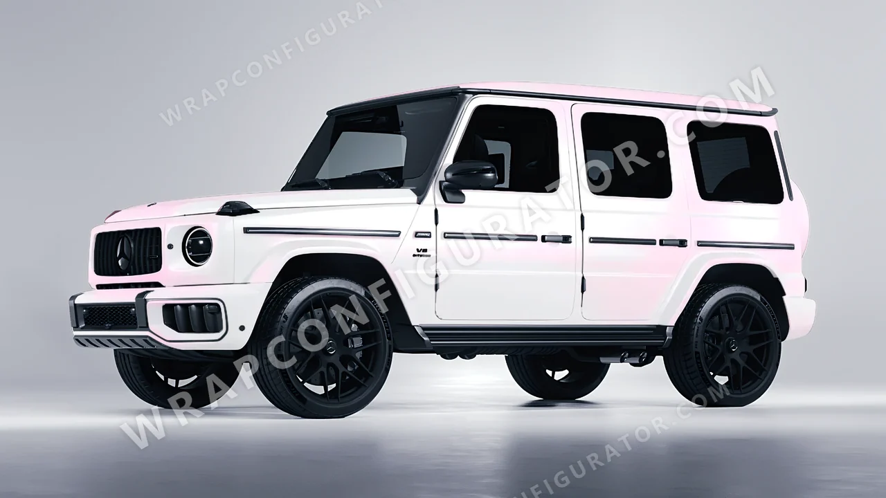 White Mercedes-Benz G Class AMG 2025 wrapped in KPMF Matt Pink White Starlight K75574