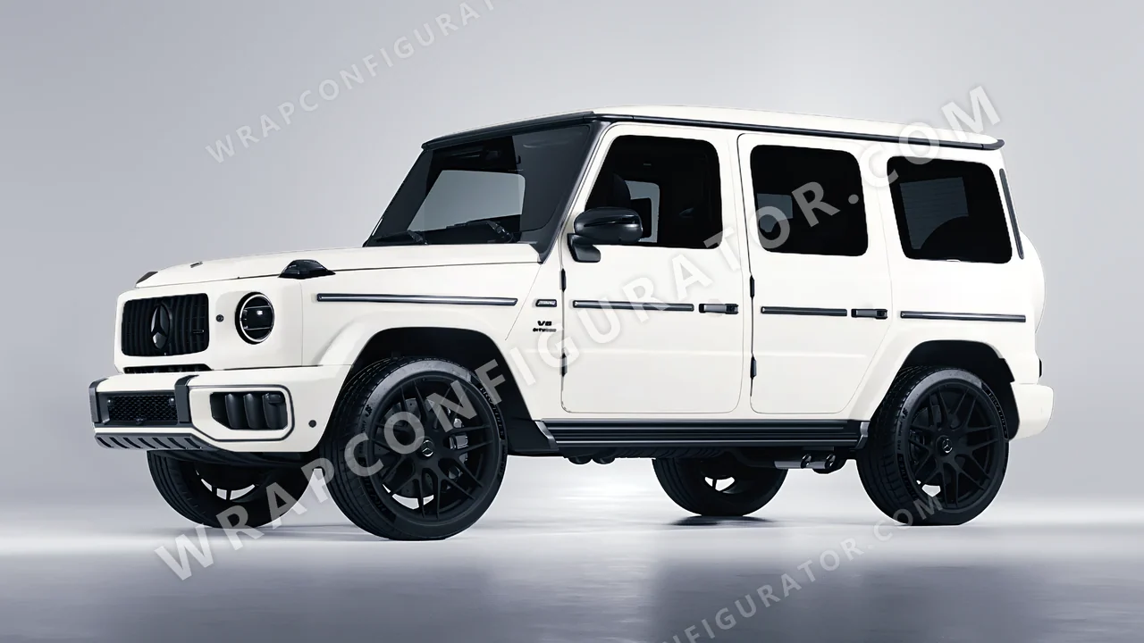 White Mercedes-Benz G Class AMG 2025 wrapped in ORACAL White 970RA-010M