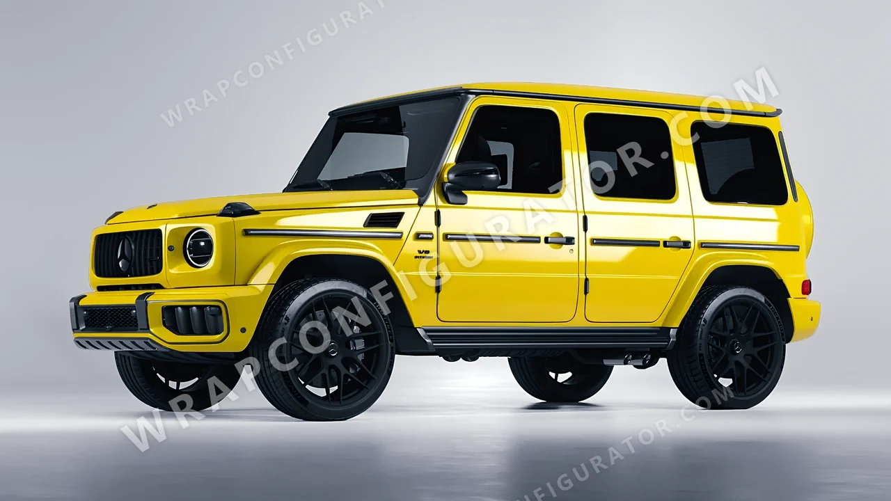 Yellow Mercedes-Benz G Class AMG 2025 wrapped in Avery Dennison Ambulance Yellow SW900-236-O