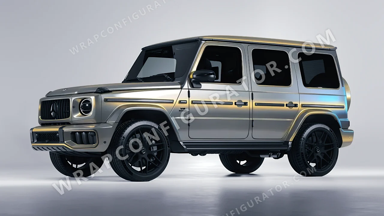 Yellow Mercedes-Benz G Class AMG 2025 wrapped in Colourshield PPF by HyperPro Blue/Gold CGM17-P