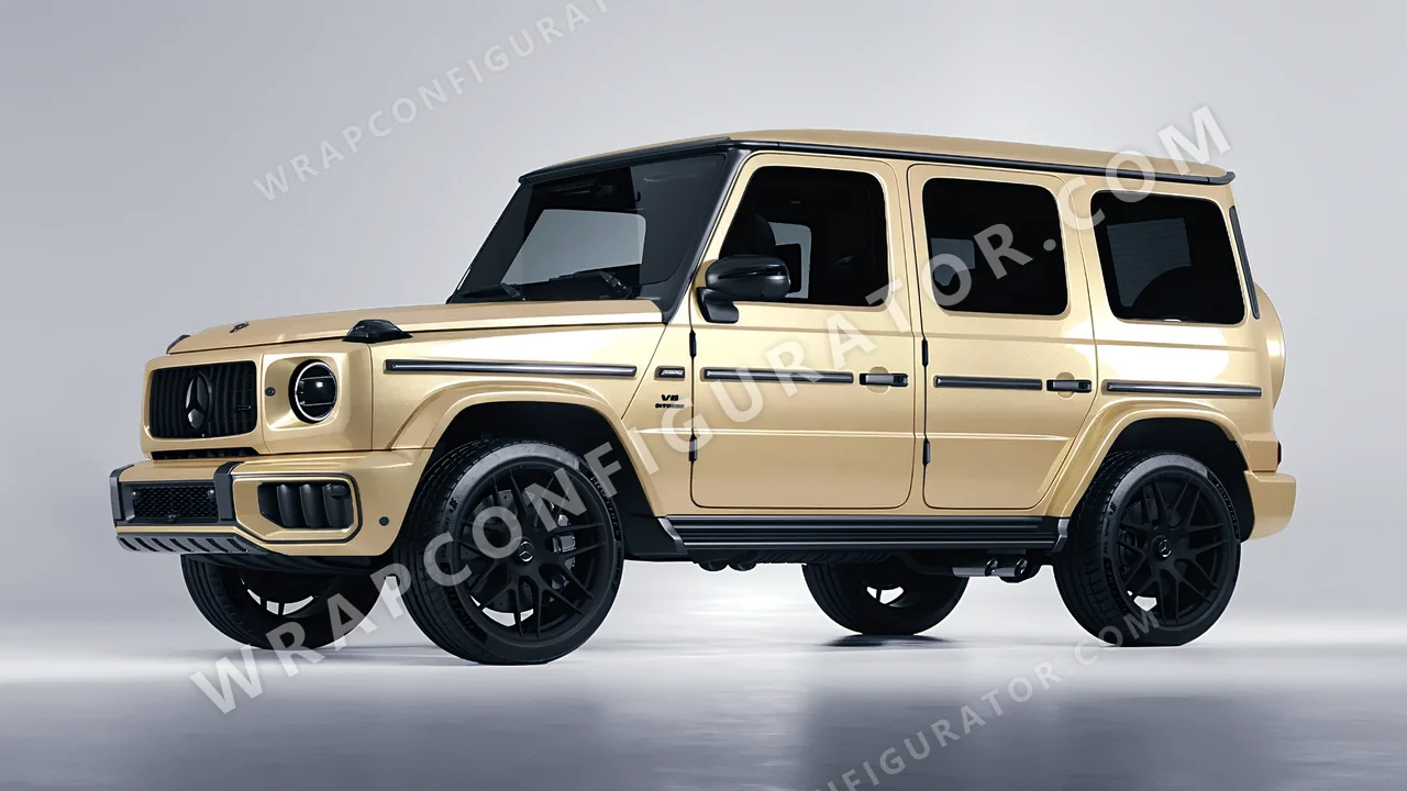 Yellow Mercedes-Benz G Class AMG 2025 wrapped in Colourshield PPF by HyperPro Champagne Gold HGM52-P