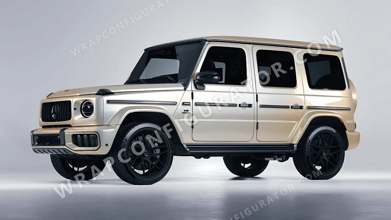 Yellow Mercedes-Benz G Class AMG 2025 wrapped in Inozetek Dynamic PPF Silica Brass DPPF906