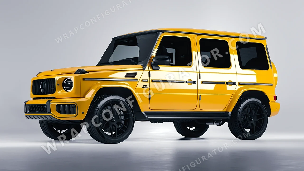Yellow Mercedes-Benz G Class AMG 2025 wrapped in KPMF Honey Yellow K75436
