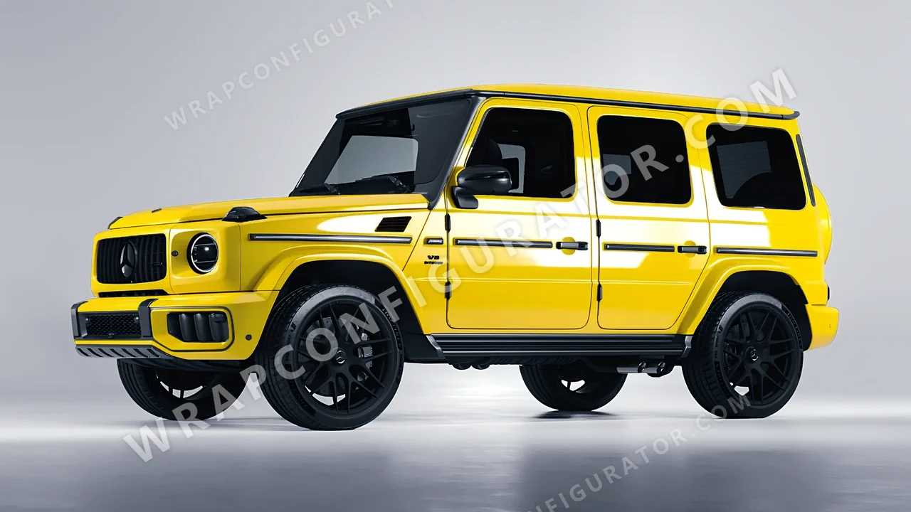 Yellow Mercedes-Benz G Class AMG 2025 wrapped in ORACAL Canary Yellow 970RA-235G