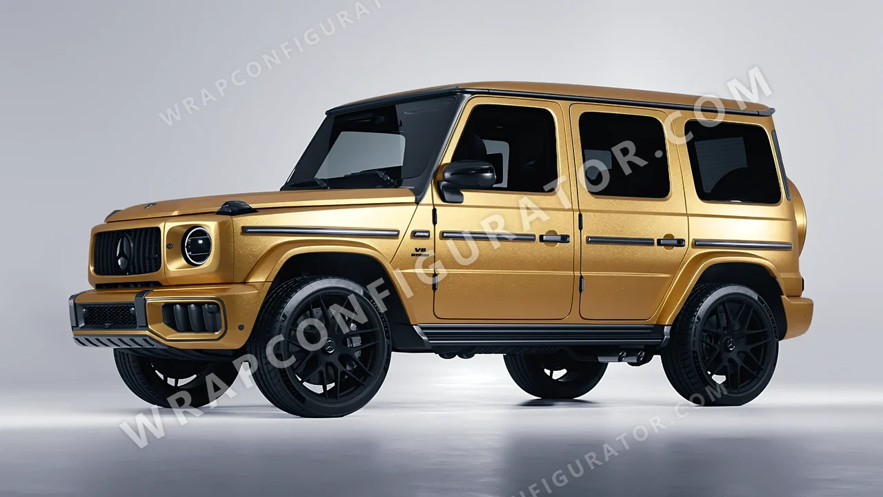 Yellow Mercedes-Benz G Class AMG 2025 wrapped in ORACAL Gold 970RA-091M