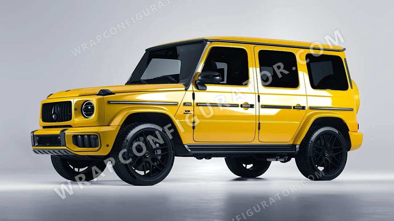 Yellow Mercedes-Benz G Class AMG 2025 wrapped in ORACAL Maize Yellow 970RA-209G