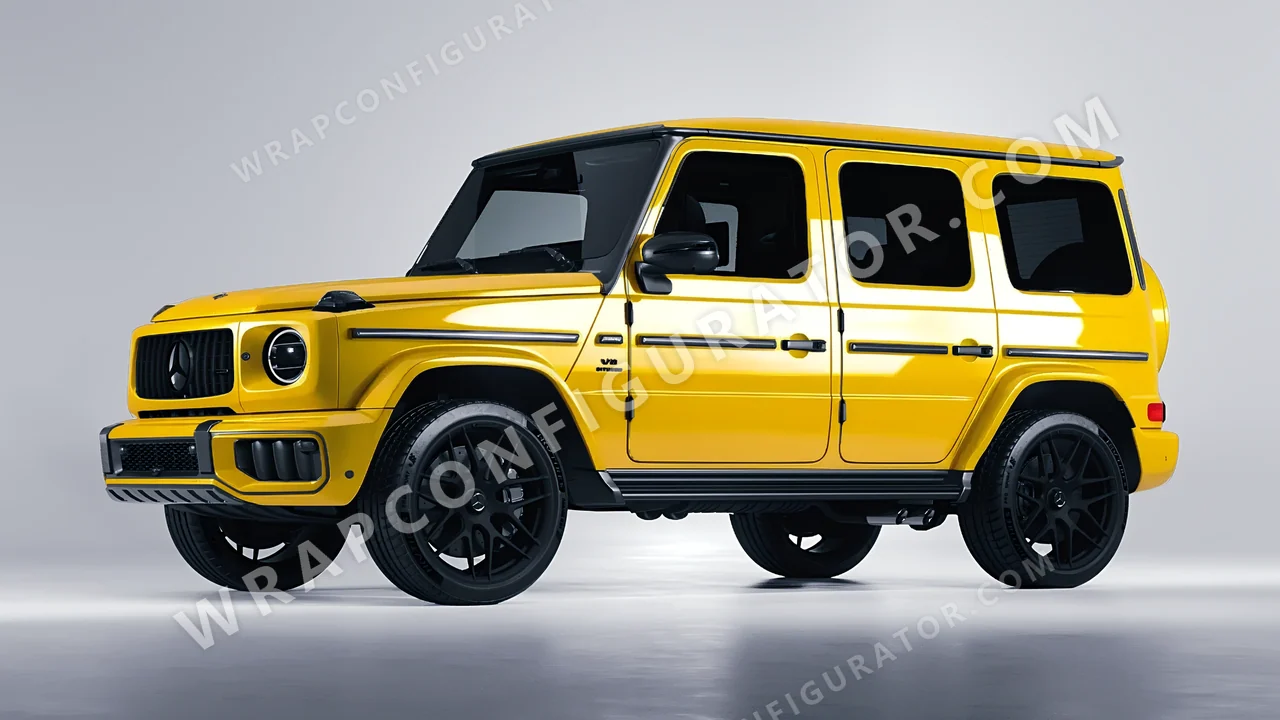 Yellow Mercedes-Benz G Class AMG 2025 wrapped in ORACAL Post Office Yellow 970RA-208G
