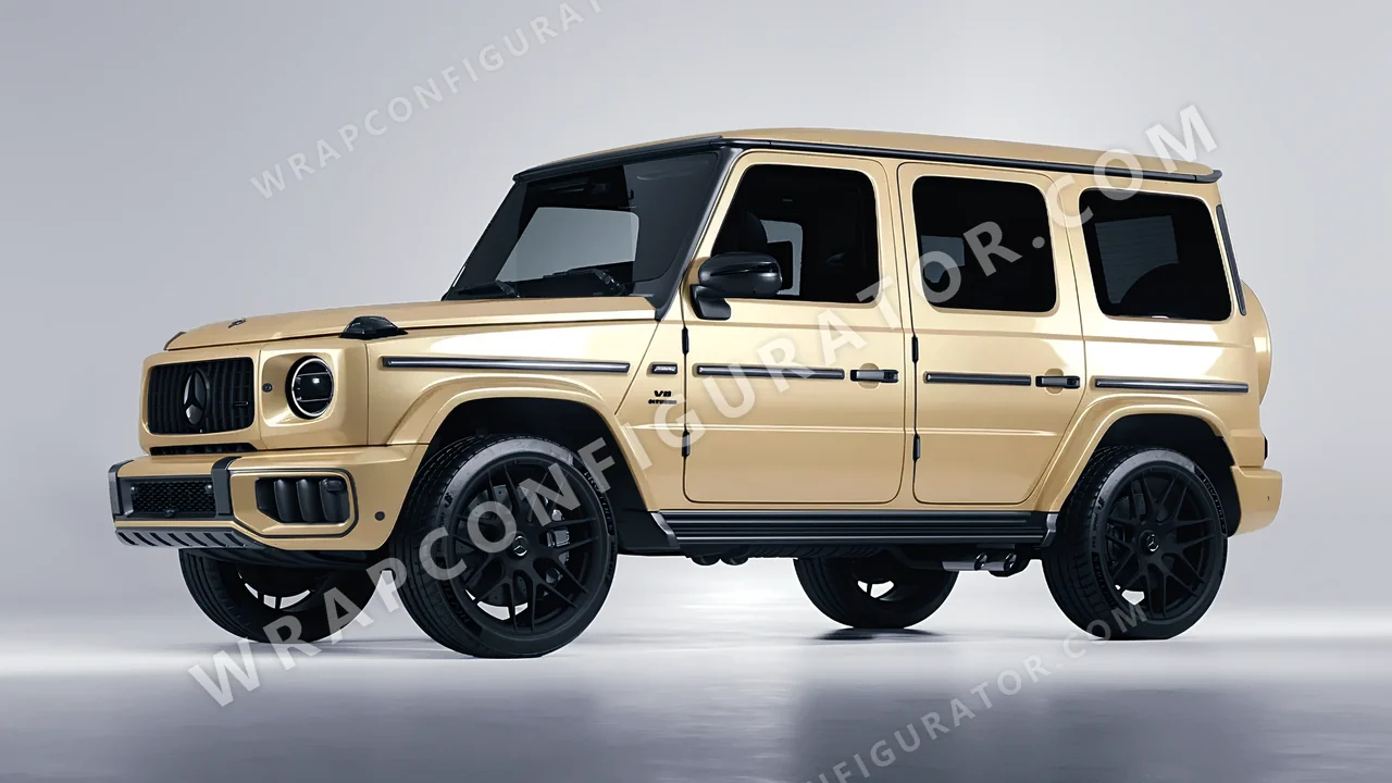 Yellow Mercedes-Benz G Class AMG 2025 wrapped in ORACAL Pyrite 970RA-926G