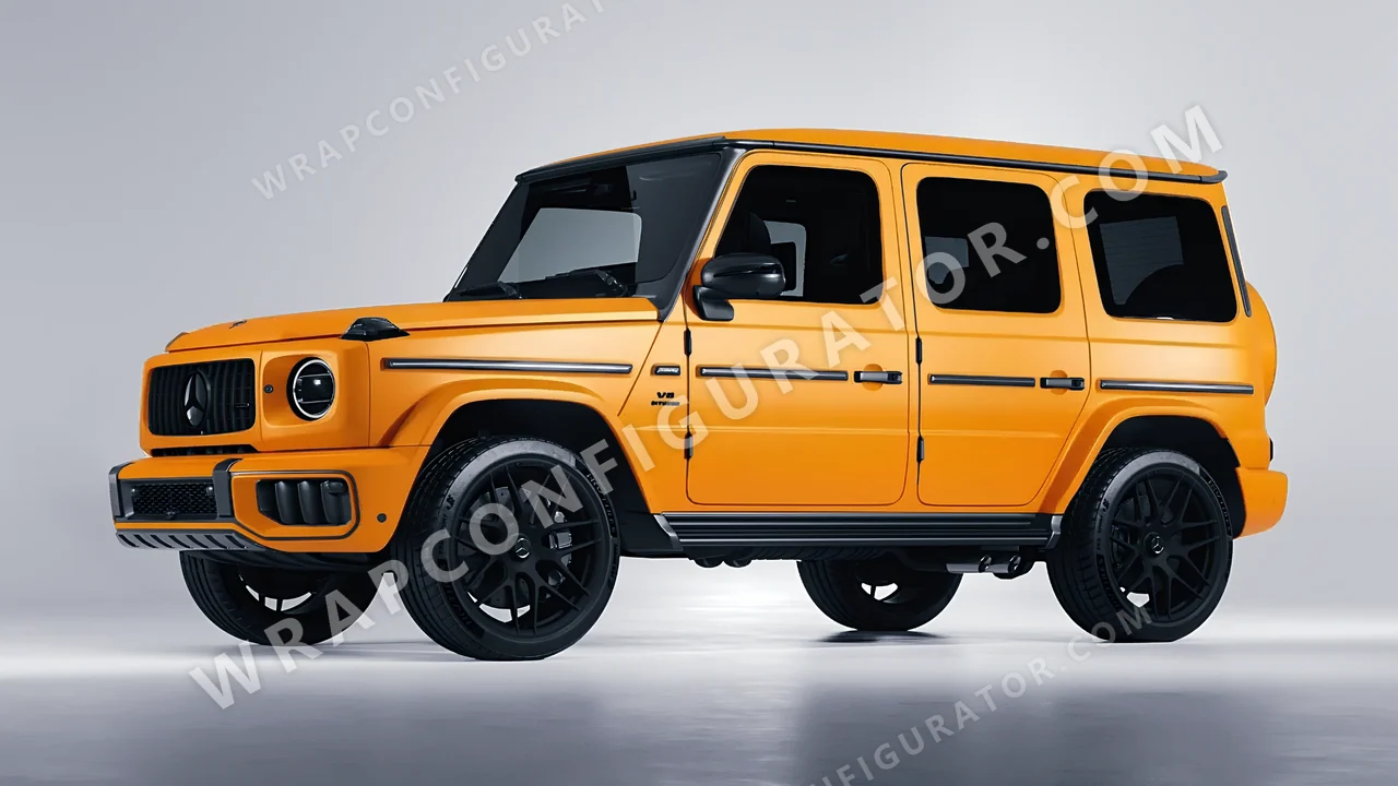 Yellow Mercedes-Benz G Class AMG 2025 wrapped in ORACAL Safron Yellow 970RA-223M