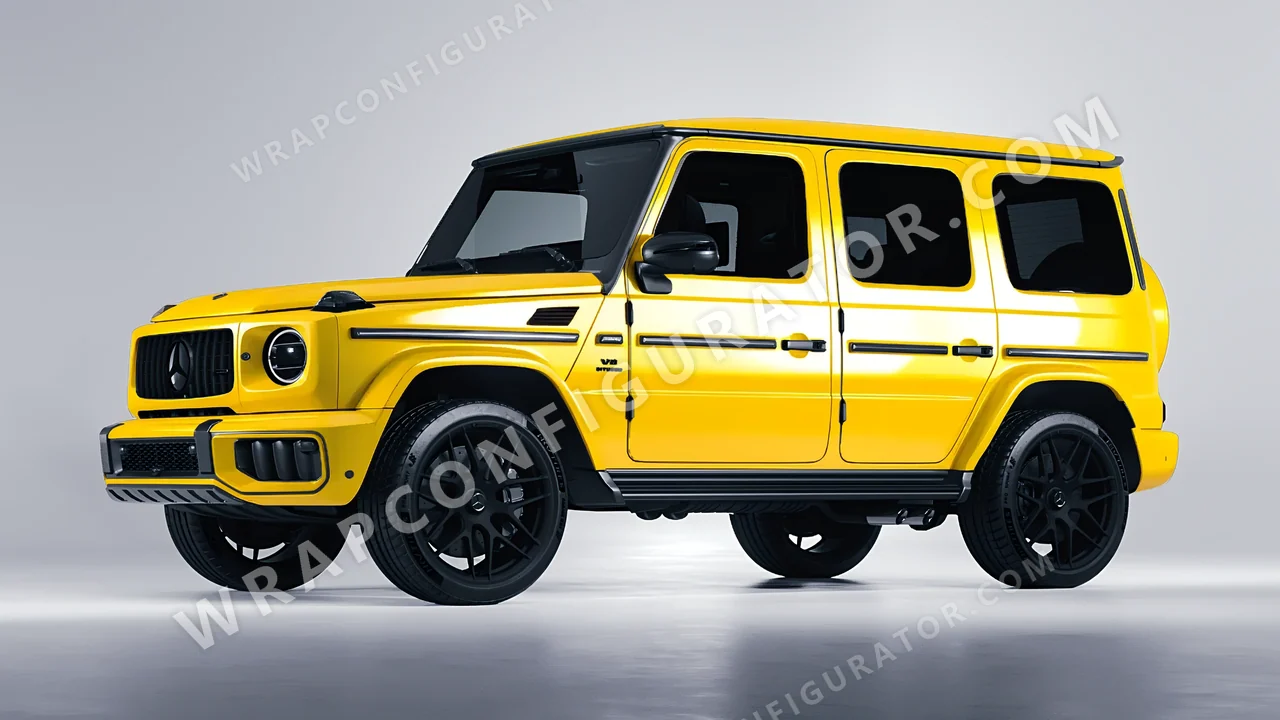 Yellow Mercedes-Benz G Class AMG 2025 wrapped in ORACAL Traffic Yellow 970RA-216G
