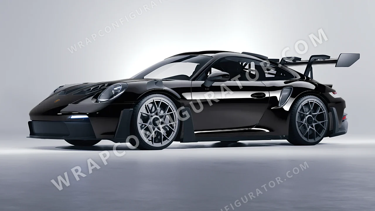 Black Porsche 911 GT3 RS 2024 wrapped in 3M Black HG212