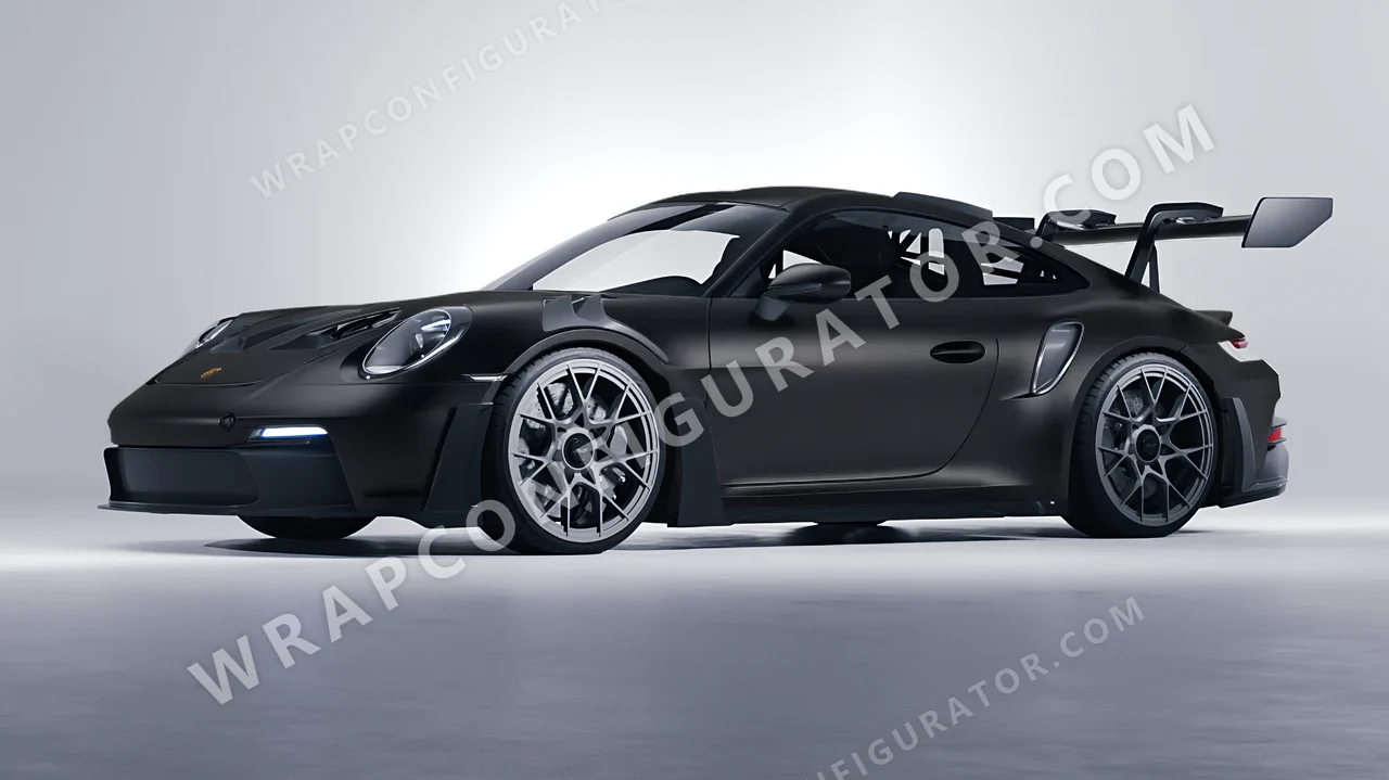 Black Porsche 911 GT3 RS 2024 wrapped in 3M Matte Black M12