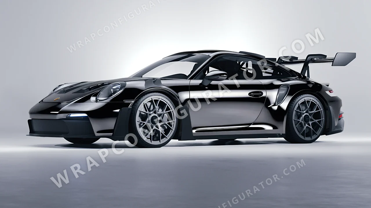 Black Porsche 911 GT3 RS 2024 wrapped in Avery Dennison Black SF100-196-S