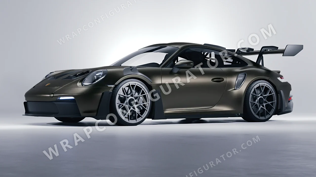 Black Porsche 911 GT3 RS 2024 wrapped in Avery Dennison Dark Basalt SW900-871-M