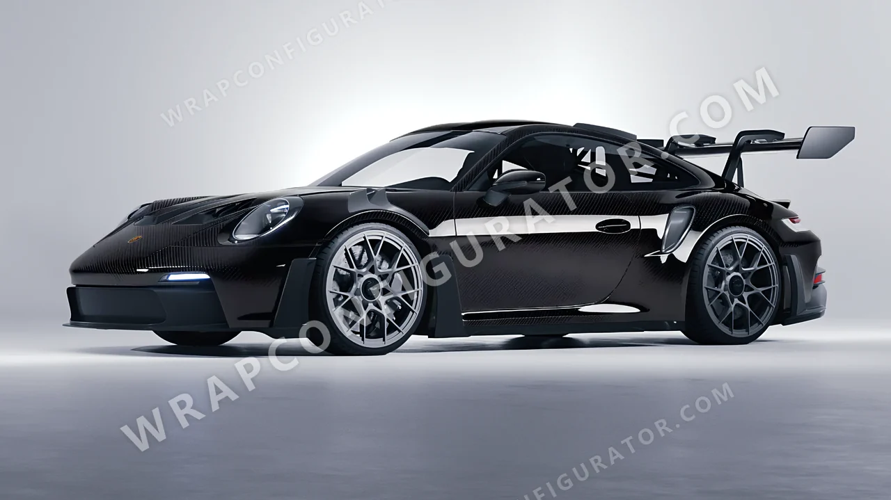 Black Porsche 911 GT3 RS 2024 wrapped in Colourshield PPF by HyperPro Black 6D01B-P